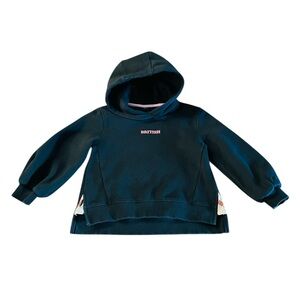 Girls' Dak British London Logo Black Hooded Sweatshirt Size 7